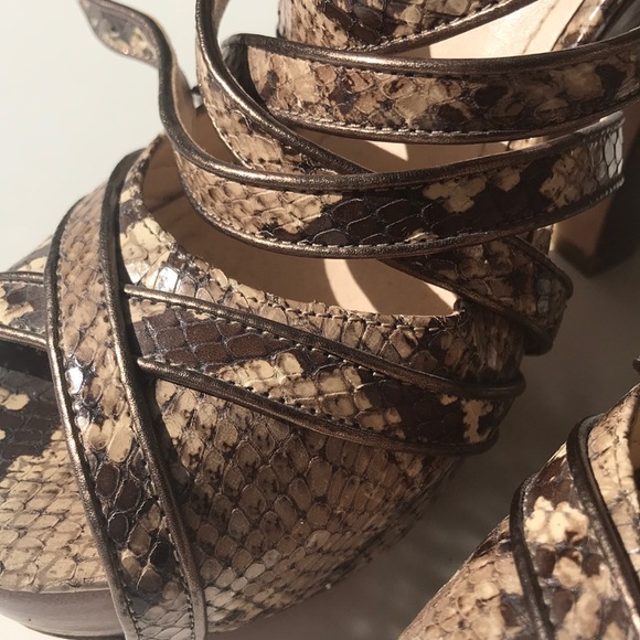 Coach Python Snakeskin Platform Heels - Picture 4 of 8